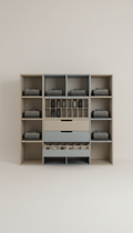 Modular closet divider unit with soft-touch panels