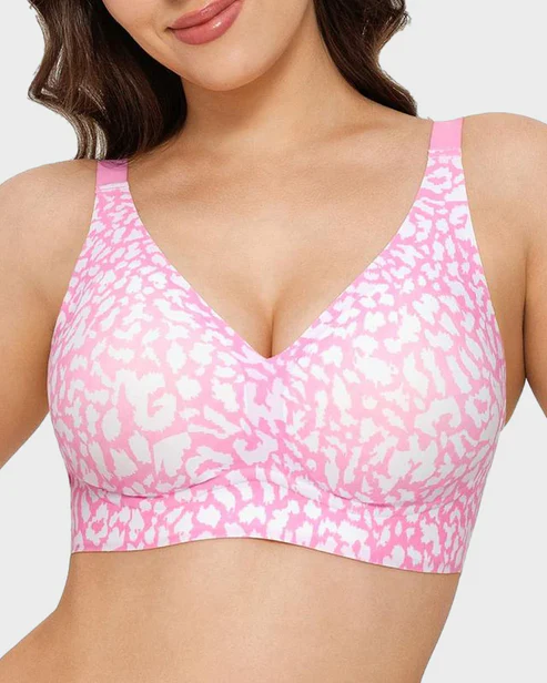 Leopard V-Neck Wireless Bra