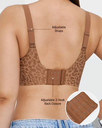 Leopard V-Neck Wireless Bra
