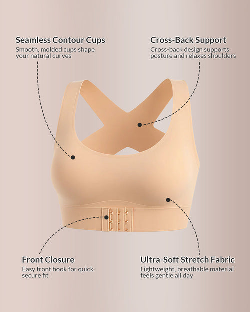 Cross-Back Front Closure Bra