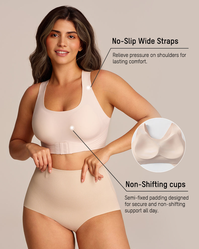 Cross-Back Front Closure Bra