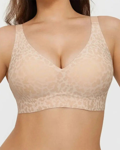 Leopard V-Neck Wireless Bra